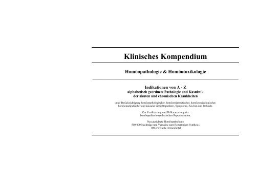 Klinisches Kompendium - Erfahrungsheilkunde