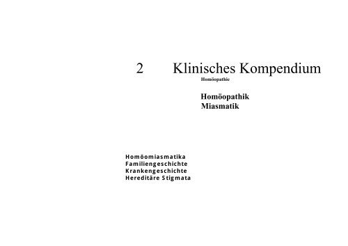 Klinisches Kompendium - Erfahrungsheilkunde