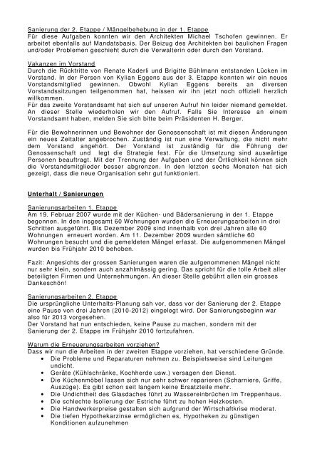 Jahresbericht des Präsidenten per 30. April 2010 - hohmad.ch
