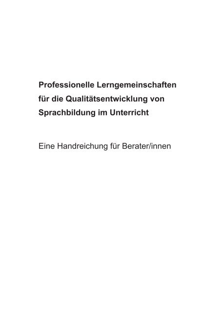Professionelle Lerngemeinschaften (PLG) - FörMig Berlin