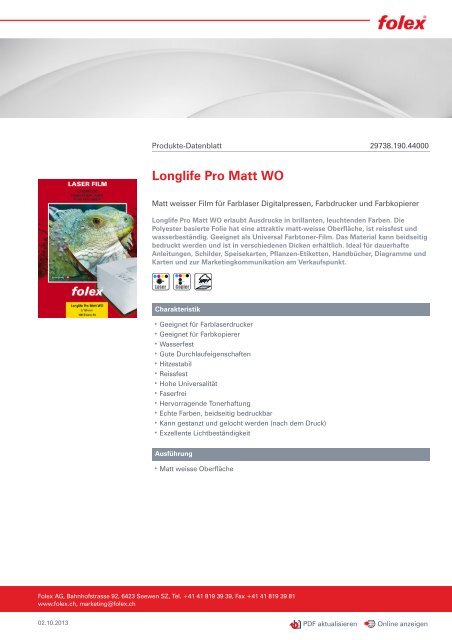 Longlife Pro Matt WO - Folex