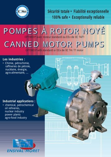 pompes à rotor noyé canned motor pumps - Ensival-Moret Industrial ...