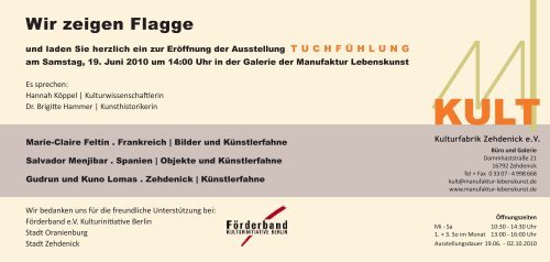 Flyer zur Ausstellung als PDF - Förderband - Kulturinitiative Berlin