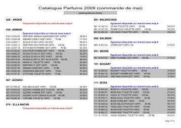 catalogue parfums - Site internet de la FNASCE, des URASCE et ...