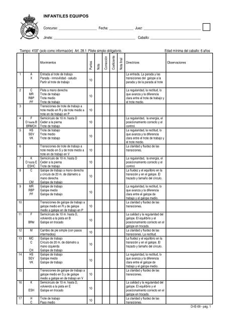 INFANTILES EQUIPOS - Real Federación Hípica Española