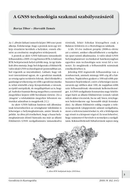 A GNSS technológia szakmai szabályozásáról - Földmérési és ...