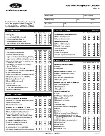 Ford vehicle inspection checklist #5