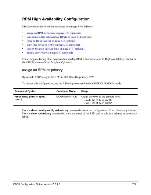 FTOS Configuration Guide for the C-Series - Force10 Networks