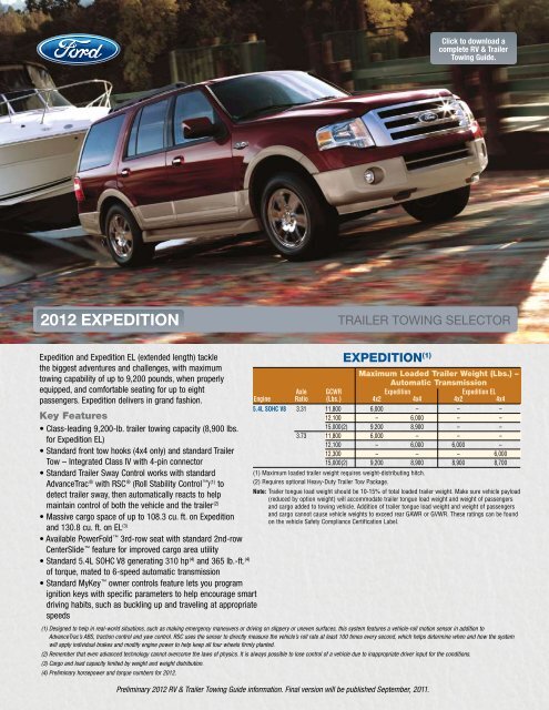 Expedition Towing Guide - Ford