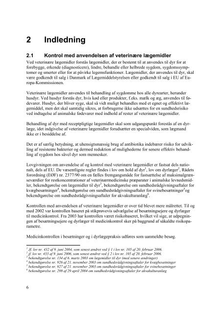 Kontrol med veterinære lægemidler 2004-2005 - Fødevarestyrelsen