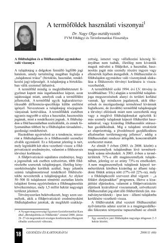 DR. NAGY OLGA : A termőföldek használati viszonyai