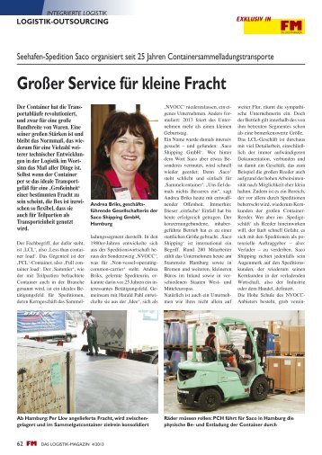 Großer Service für kleine Fracht - FM