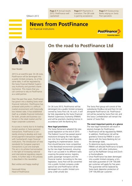 Newsletter 2013-01 (PDF) - PostFinance