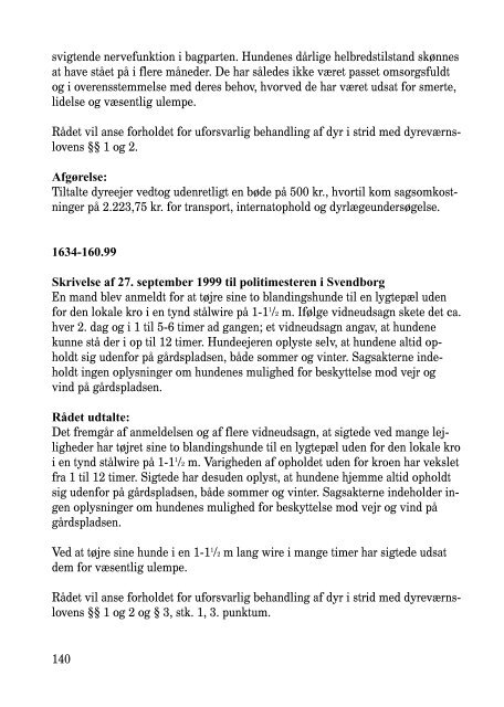 årsberetning fra det veterinære sundhedsråd for årene 1999-2000