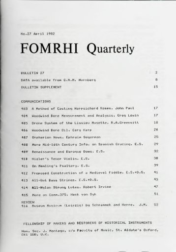 FOMRHI Quarterly