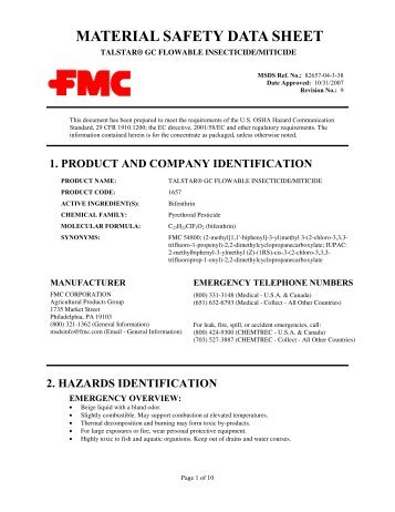 talstar® gc flowable insecticide/miticide - FMC Corporation