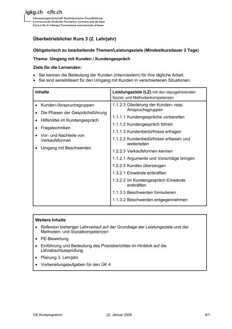 Überbetriebliche Kurse «Dienstleistung und Administration ...