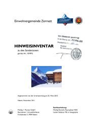 Hinweisinventar zu den Sonderzonen - Gemeinde Zermatt