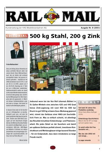 500 kg Stahl, 200 g Zink - Hag Trains