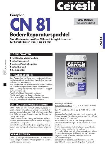 CN 81 Boden-Reparaturspachtel - Henkel