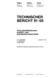 TECHNISCHER BERICHT 91-05 STOLLENVERSIEGELUNG - Nagra