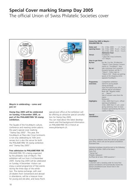 Focus on Stamps 04/2005 - Die Schweizerische Post