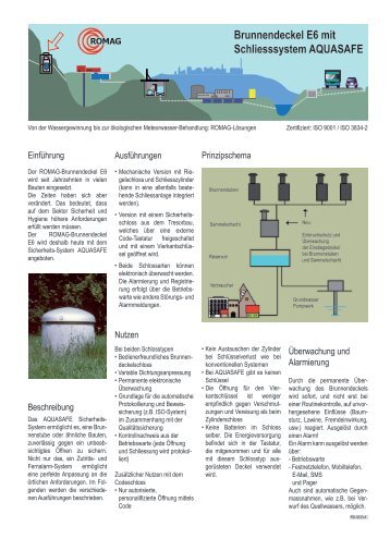 Brunnendeckel E6 mit Schliesssystem AQUASAFE - ROMAG ...