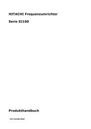 HITACHI Frequenzumrichter Serie SJ100 Produkthandbuch - Stesag