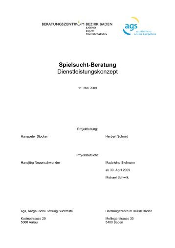 Dienstleistungskonzept Spielsucht-Beratung [PDF] - ags