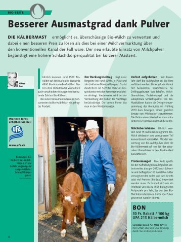 Besserer Ausmastgrad dank Pulver (pdf / 2139 KB) - UFA AG