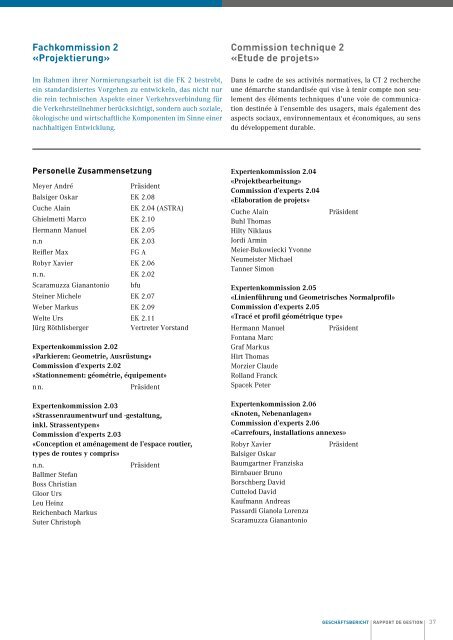 Geschäftsbericht 2012 rapport de Gestion 2012 - VSS