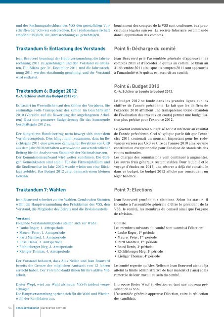 Geschäftsbericht 2012 rapport de Gestion 2012 - VSS