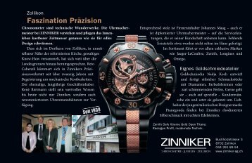 Faszination Präzision - Zinniker AG