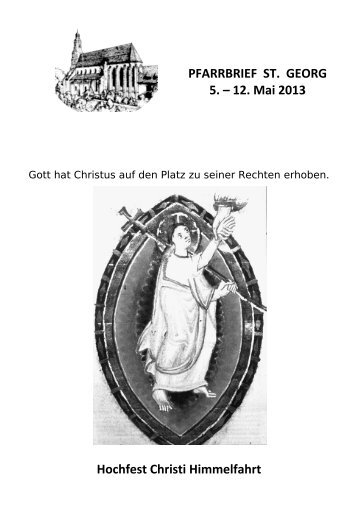PFARRBRIEF ST. GEORG 5. – 12. Mai 2013 ... - Pfarrei St. Georg