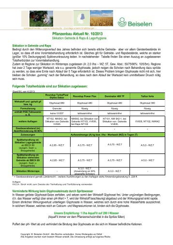 10/13 Glyphosate und Lagerhygiene - Beiselen