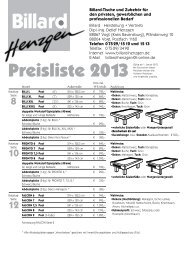 Preisliste 2013 - Billard Henzgen