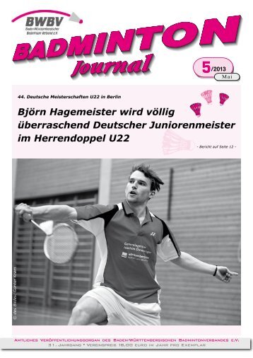 Heft 05/2013 - Baden - Württembergischer Badminton - Verband