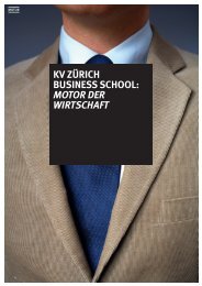 KV zÜriCh BuSineSS SChool: moTor der wirTschafT