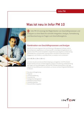 Was ist neu in Infor PM 10 - Codec GmbH