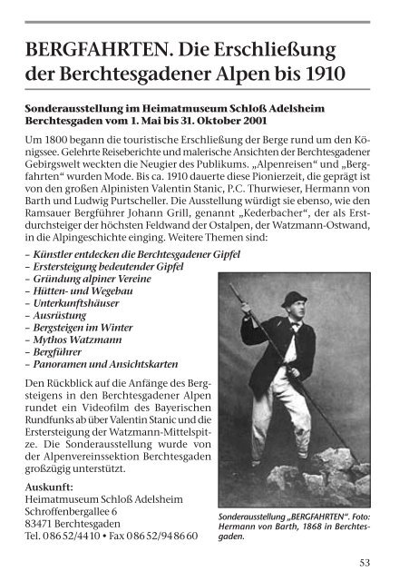 Jahresbericht 2000 - Deutsche Alpenvereinssektion Berchtesgaden
