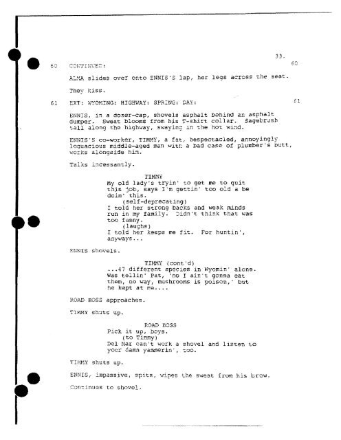 BROKEBACK MOUNTAIN Screenplay