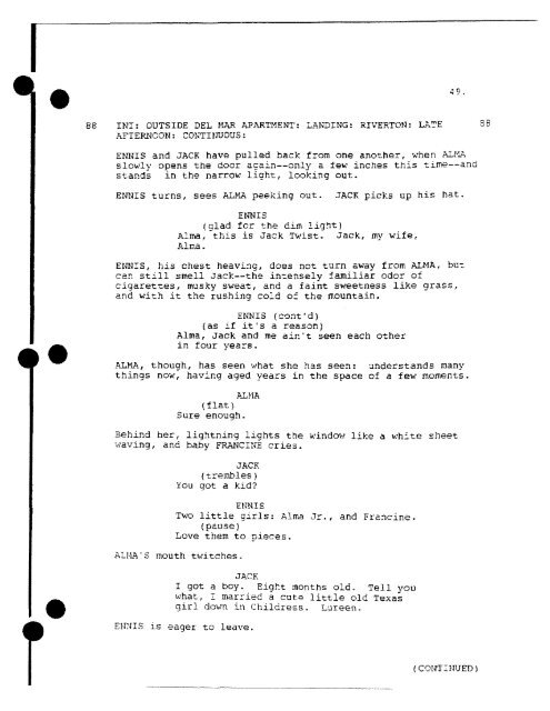 BROKEBACK MOUNTAIN Screenplay