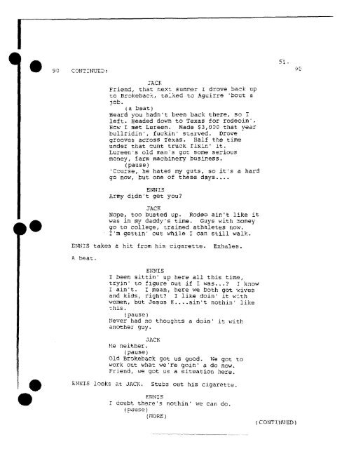 BROKEBACK MOUNTAIN Screenplay