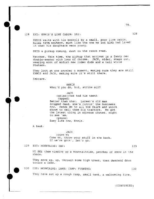 BROKEBACK MOUNTAIN Screenplay