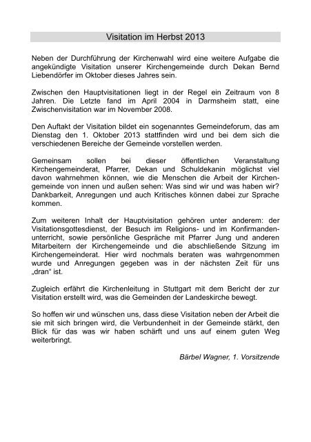 Gemeindebrief Februar 2013 - Evangelische Kirchengemeinde ...