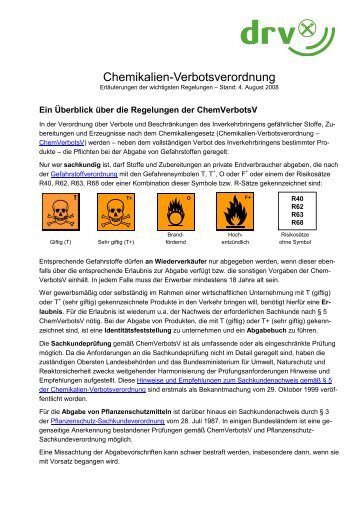 Chemikalien-Verbotsverordnung - HaGe Kiel