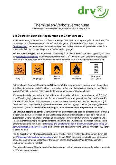 Abgabe von chemikalien in apotheken an wiederverkäufer