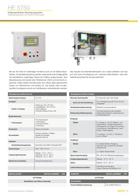 Katalog Ventilsteuerungen - Hesch Schröder GmbH