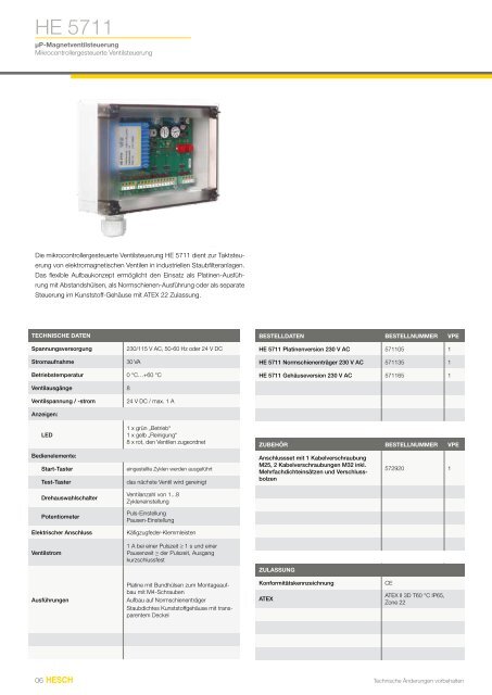 Katalog Ventilsteuerungen - Hesch Schröder GmbH