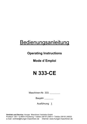 1. Überschrift 1 - Hunger Maschinen GmbH I Kaufering